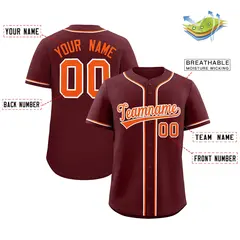 Burgundy Classic Style Authentic Baseball Jersey 2