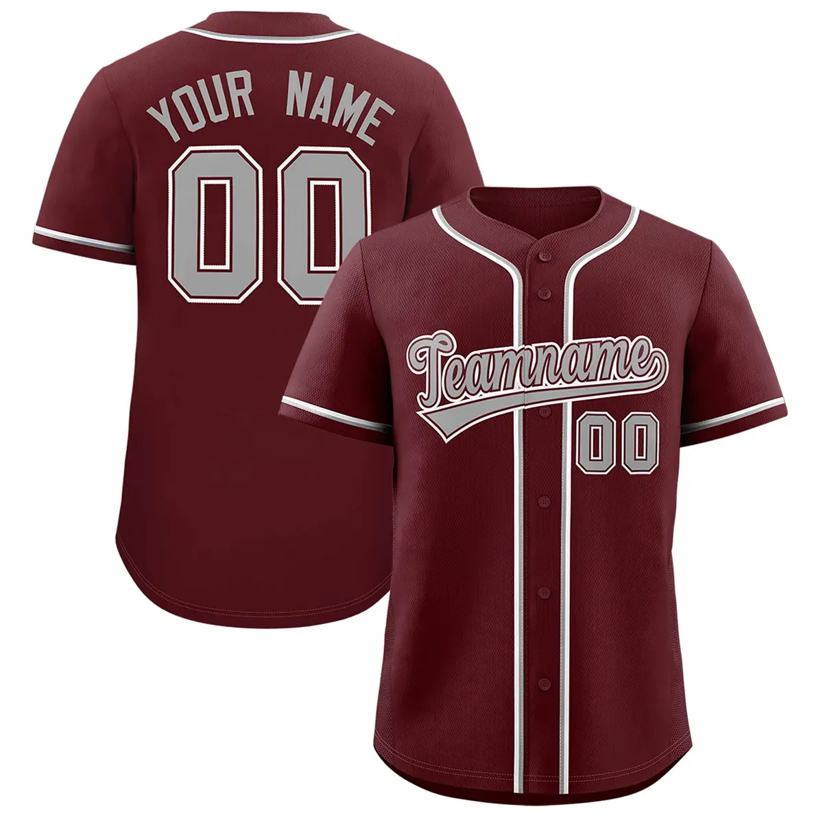Burgundy Classic Style Authentic Baseball Jersey