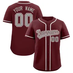 Burgundy Classic Style Authentic Baseball Jersey 1