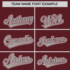 Burgundy Classic Style Authentic Baseball Jersey 3