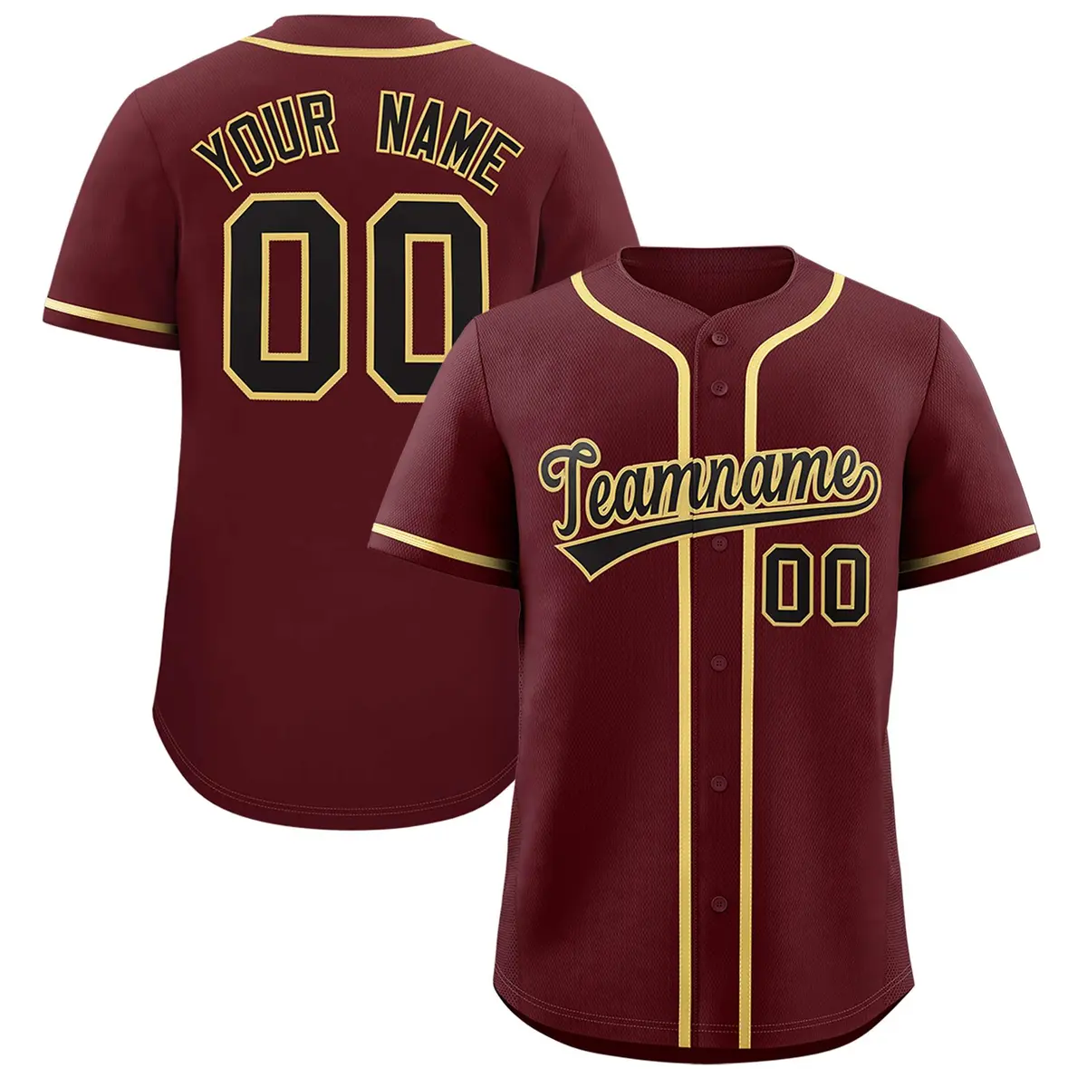 Burgundy Classic Style Authentic Baseball Jersey
