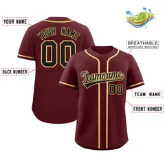 Burgundy Classic Style Authentic Baseball Jersey 2