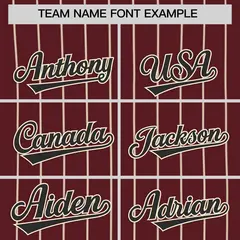 Burgundy Cream Gradient Stripe Baseball Jersey 3