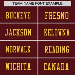 Burgundy Gold Sequin Lettering Stretch Fabric Football Jersey 3