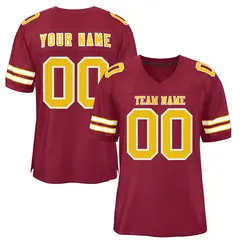 Burgundy Gold-White Classic Style Authentic Football Jersey 1