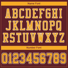 Burgundy Gold-White Classic Style Mesh Football Jersey 3