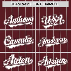 Burgundy Gray Stripe Authentic Fashion Baseball Jersey 3