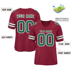 Burgundy Kelly Green-White Football Jersey 2
