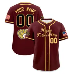Burgundy Khaki Father's Day Classic Baseball Jersey