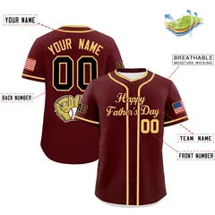 Burgundy Khaki Father's Day Classic Baseball Jersey 2