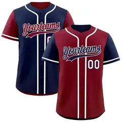 Burgundy Navy Reversible Raglan Baseball Jersey 1