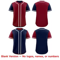 Burgundy Navy Reversible Raglan Baseball Jersey 9