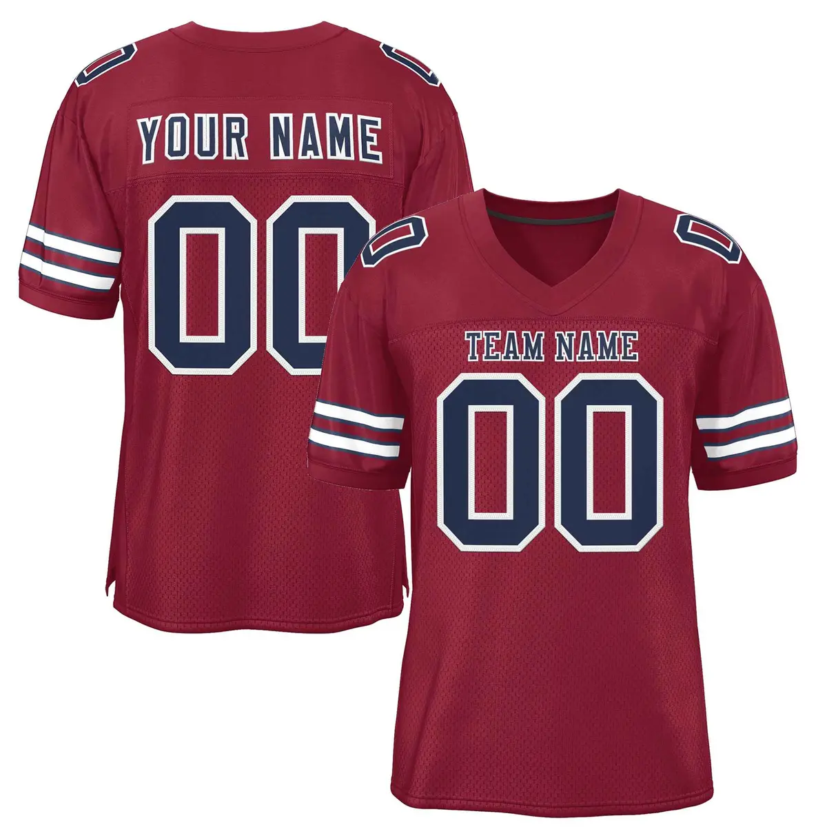 Burgundy Navy-White Classic Style Authentic Football Jersey