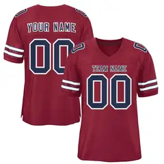 Burgundy Navy-White Classic Style Authentic Football Jersey