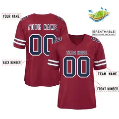 Burgundy Navy-White Classic Style Authentic Football Jersey 2