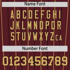 Burgundy Old Gold and Black Bi-Color Stripes Baseball Jersey 4