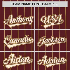Burgundy Old Gold Stripe Fashion Authentic Baseball Jersey 3