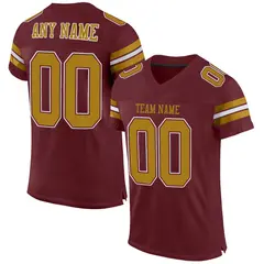 Burgundy Old Gold-White Classic Mesh Football Jersey 1