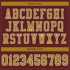 Burgundy Orange-White Mesh Football Jersey 3