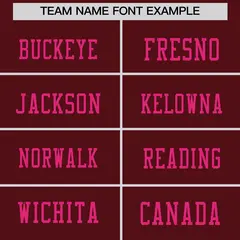 Burgundy Pink Sequin Lettering Football Jersey 3