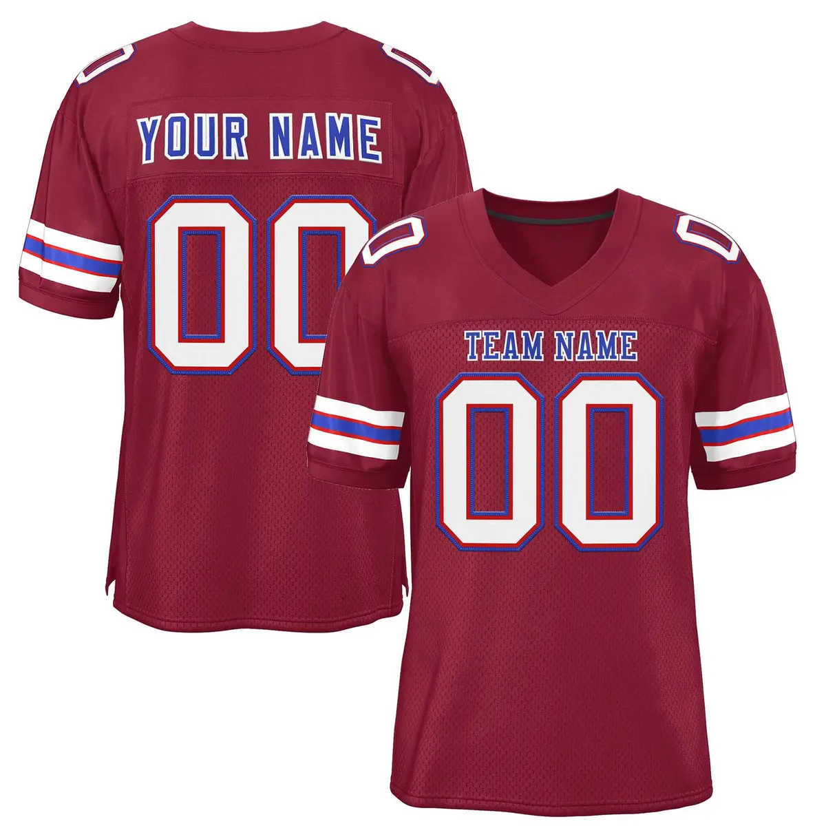 Burgundy Royal-White Classic Style Authentic Football Jersey