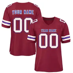 Burgundy Royal-White Classic Style Authentic Football Jersey 1