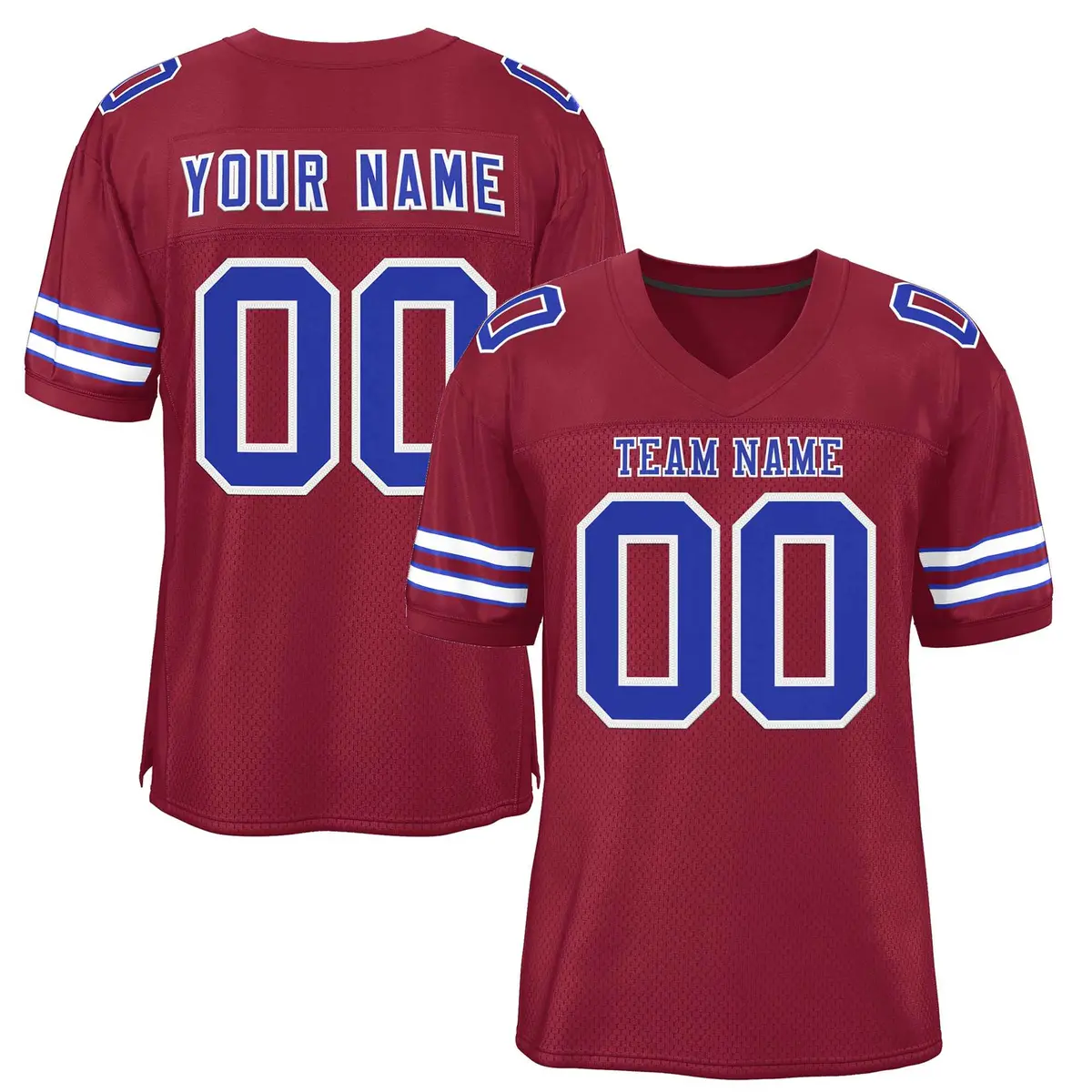 Burgundy Royal-White Classic Style Authentic Football Jersey