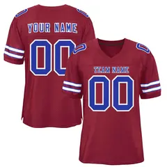 Burgundy Royal-White Classic Style Authentic Football Jersey 1