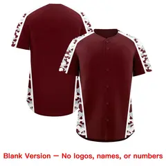 Burgundy Silver Side Camo Baseball Jersey 7