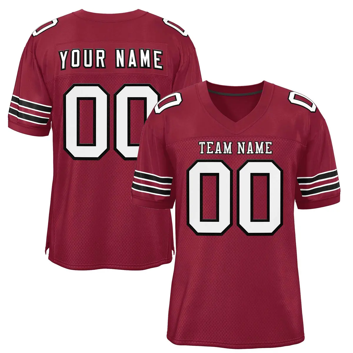 Burgundy White-Black Classic Authentic Football Jersey
