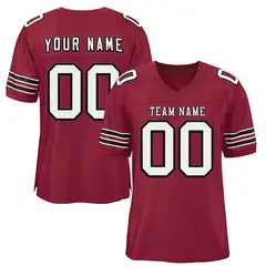 Burgundy White-Black Classic Authentic Football Jersey