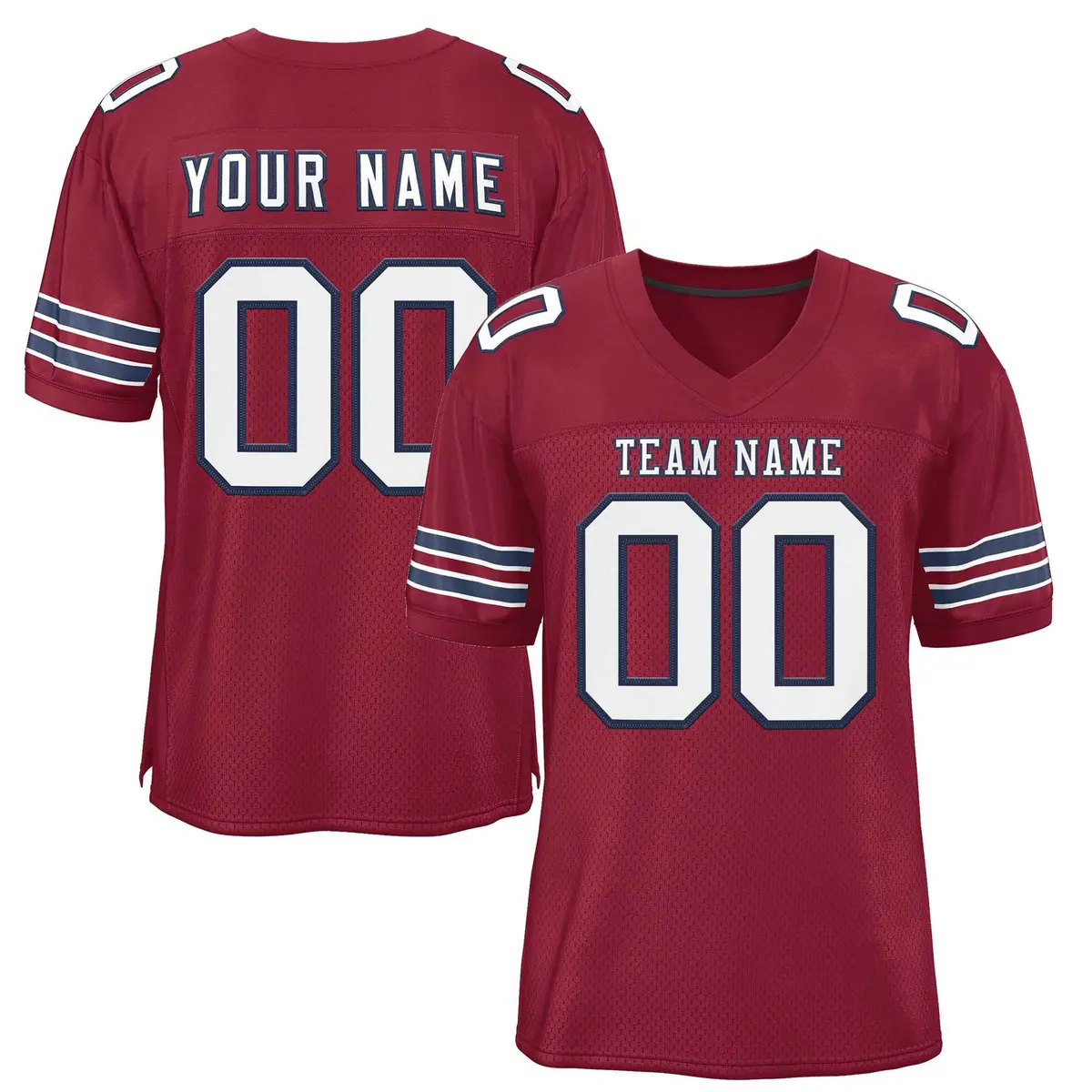 Burgundy White-Navy Classic Style Authentic Football Jersey