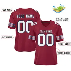 Burgundy White-Navy Classic Style Authentic Football Jersey 2