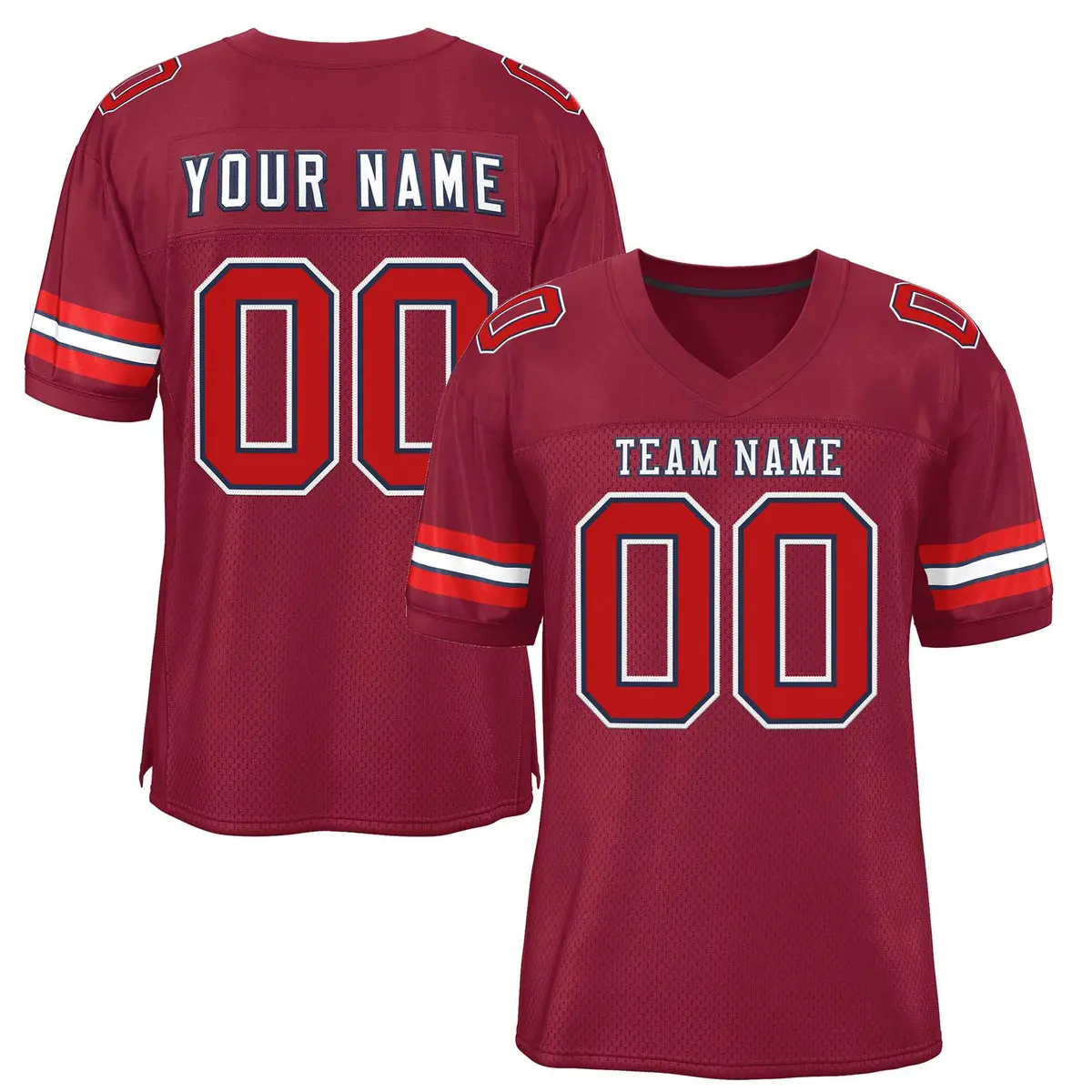 Burgundy White-Navy Classic Style Authentic Football Jersey