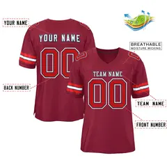 Burgundy White-Navy Classic Style Authentic Football Jersey 2