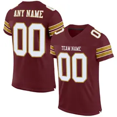 Burgundy White-Old Gold Mesh Football Jersey 1