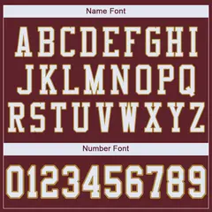 Burgundy White-Old Gold Mesh Football Jersey 3