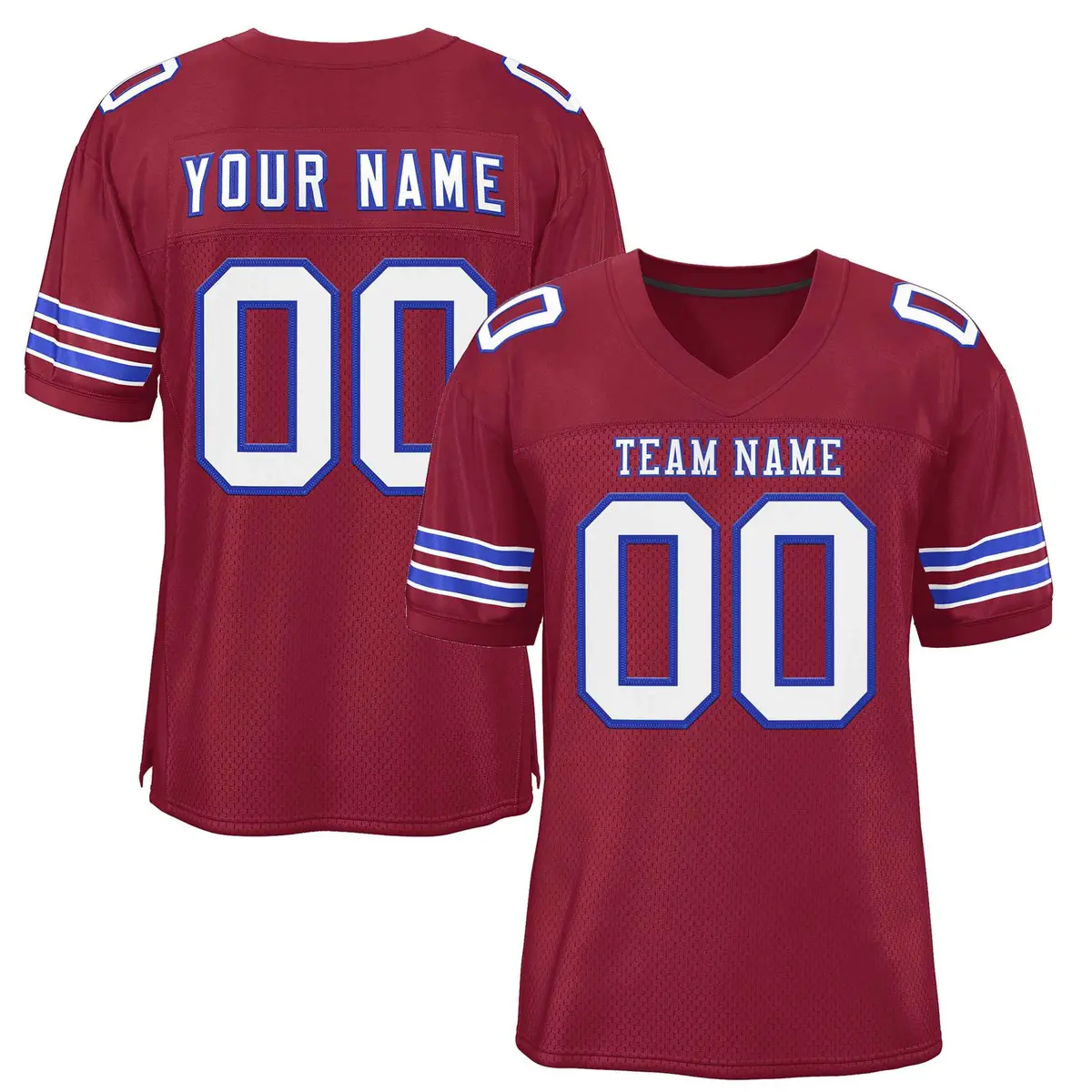 Burgundy White-Royal Classic Style Authentic Football Jersey