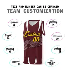 Burgundy White Snake Scale Venomous Fang Graffiti Basketball Jersey 4