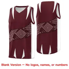 Burgundy White Snake Scale Venomous Fang Graffiti Basketball Jersey 6