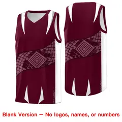 Burgundy White Snake Scale Venomous Fang Graffiti Basketball Jersey 6