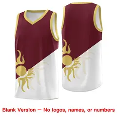 Burgundy White Sunburst Two Tone Athletic Basketball Jersey 2