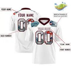 Burgundy White Ukiyo-e Auspicious Clouds Graffiti Football Jersey 2