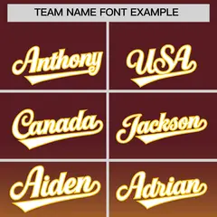Burgundy Yellow Gradient Authentic Fashion Baseball Jersey 3