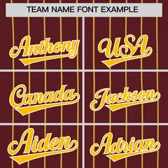 Burgundy Yellow Stripe Authentic Fashion Baseball Jersey 3