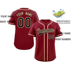 Button-Down Baseball Jersey Sports Uniform for Team 3
