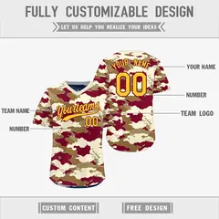 Camel Cream Navy Camo Reversible Pullover Baseball Jersey 3