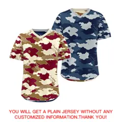 Camel Cream Navy Camo Reversible Pullover Baseball Jersey 9