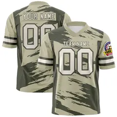 Camel Olive Scratch Pattern Authentic Football Jersey