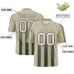 Camel Olive Vertical Fine Stripe Gradient Football Jersey 2